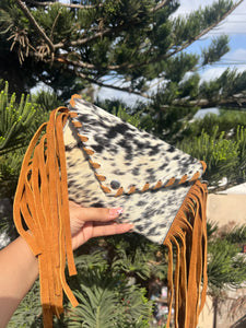 Small cowhide clutch wristlet & crossbody