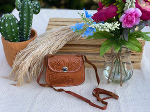 Baby leather bag/ crossbody brown