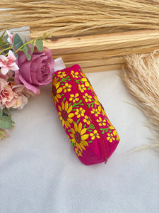 Fuchsia make up bag/ pencil bag