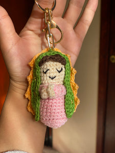 Virgencita keychain embroidery