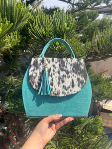 Lily cowhide handbag and crossbody