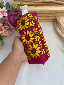 Fuchsia make up bag/ pencil bag