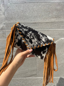 Small cowhide clutch wristlet & crossbody