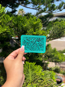 Leather Card Holder Turquoise